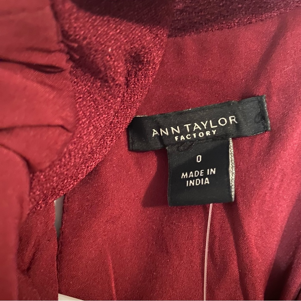 Ann Taylor Factory Cranberry/Burgundy Halter Top Jumpsuit Size 0 - Picture 8 of 9
